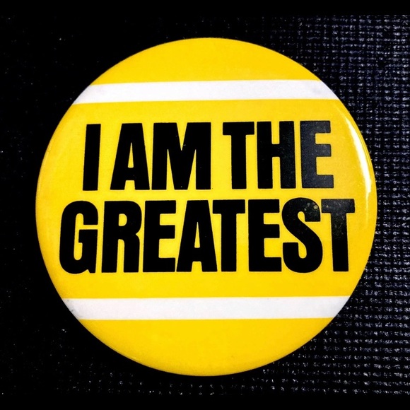 RARE Mohammed Ali I AM THE GREATEST Button Pin Cassius Clay Sings Album Promo - Picture 1 of 5